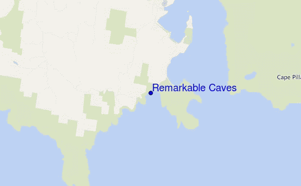 mapa de ubicación de Remarkable Caves
