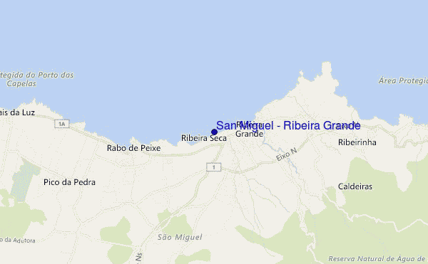 mapa de ubicación de San Miguel - Ribeira Grande