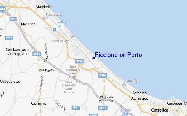 mapa de ubicación de Riccione or Porto