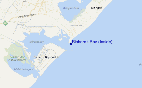 mapa de ubicación de Richards Bay (Inside)