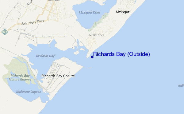 mapa de ubicación de Richards Bay (Outside)