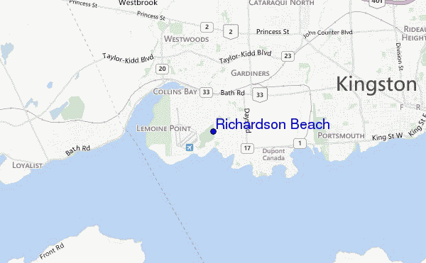 mapa de ubicación de Richardson Beach