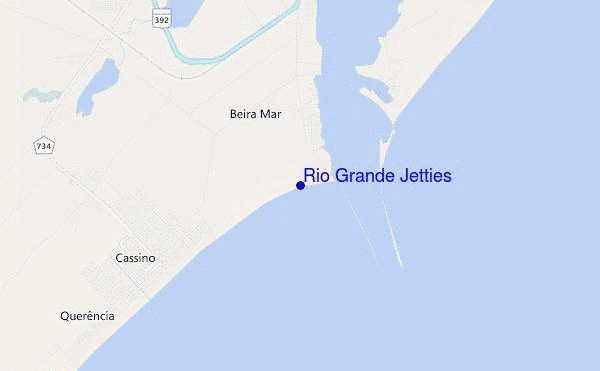 mapa de ubicación de Rio Grande Jetties