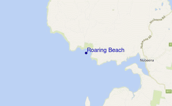 mapa de ubicación de Roaring Beach