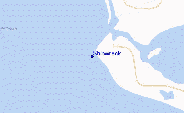 mapa de ubicación de Shipwreck