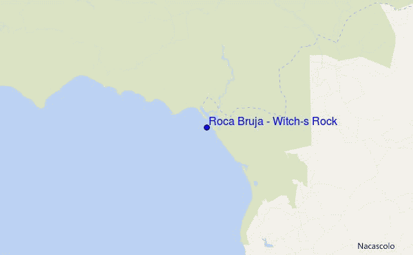 mapa de ubicación de Roca Bruja - Witch's Rock
