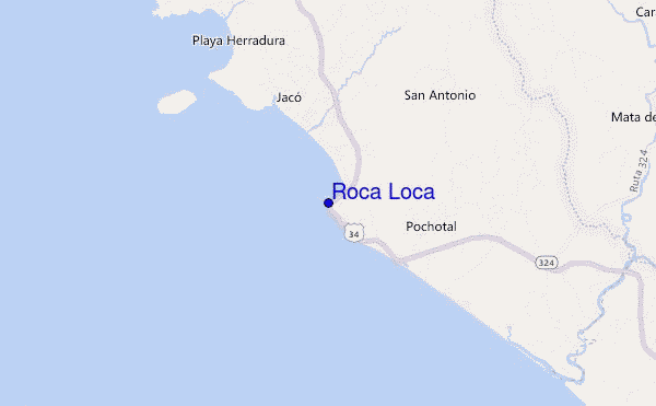 mapa de ubicación de Roca Loca