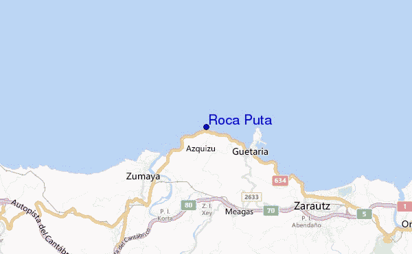 mapa de ubicación de Roca Puta