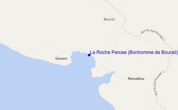 mapa de ubicación de La Roche Percee (Bonhomme de Bourail)