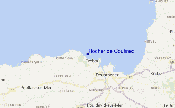 mapa de ubicación de Rocher de Coulinec