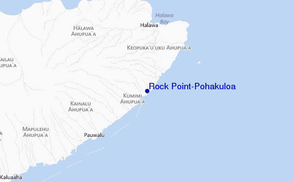 mapa de ubicación de Rock Point/Pohakuloa