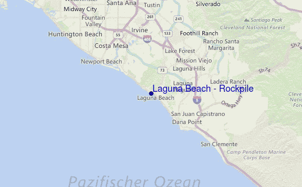 Laguna Beach - Rockpile Location Map