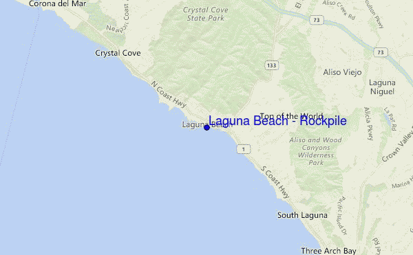 mapa de ubicación de Laguna Beach - Rockpile