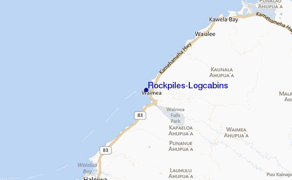 mapa de ubicación de Rockpiles/Logcabins