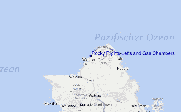 Rocky Rights/Lefts and Gas Chambers Location Map
