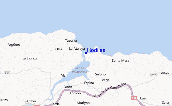 mapa de ubicación de Rodiles