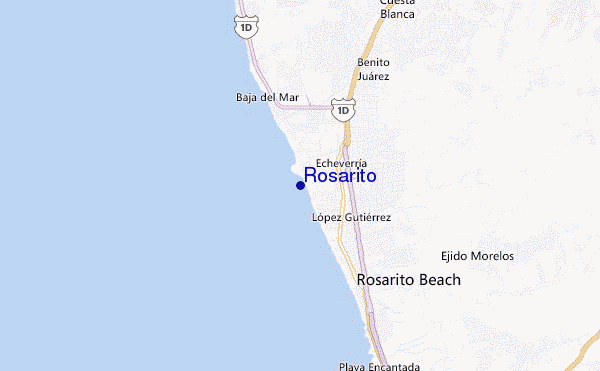 mapa de ubicación de Rosarito