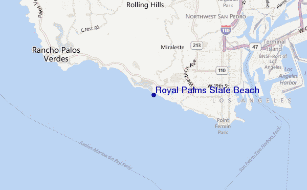 mapa de ubicación de Royal Palms State Beach