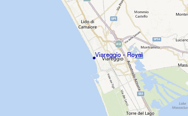 mapa de ubicación de Viareggio - Royal
