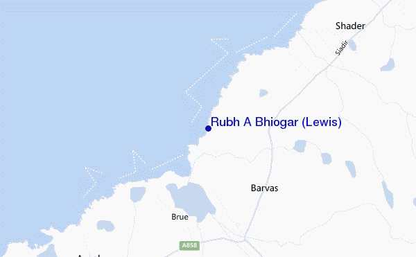 mapa de ubicación de Rubh A Bhiogar (Lewis)