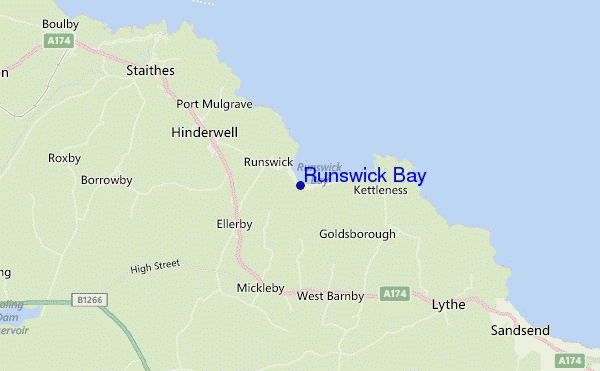 mapa de ubicación de Runswick Bay