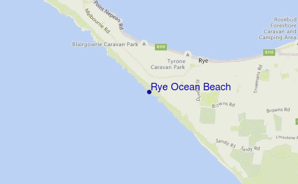 mapa de ubicación de Rye Ocean Beach