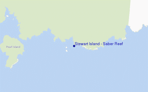 mapa de ubicación de Stewart Island - Saber Reef