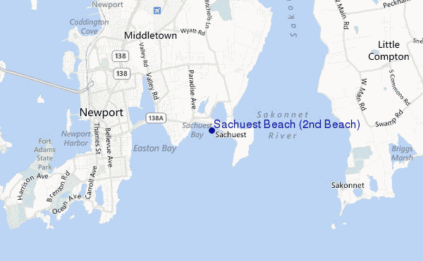 mapa de ubicación de Sachuest Beach (2nd Beach)