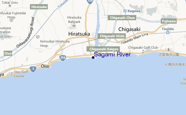 mapa de ubicación de Sagami River