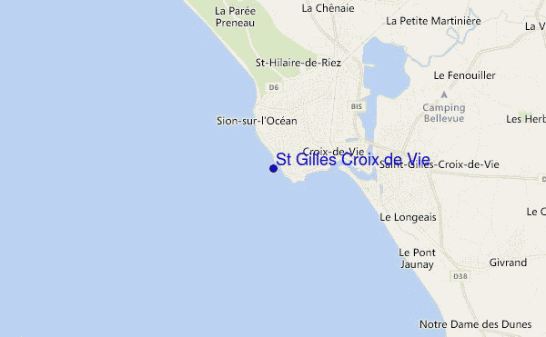 mapa de ubicación de St Gilles Croix de Vie