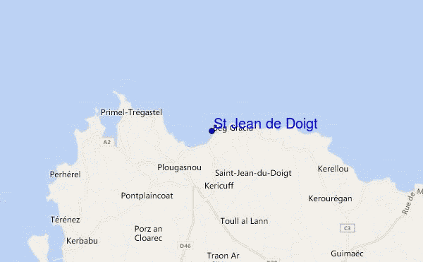 mapa de ubicación de St Jean de Doigt