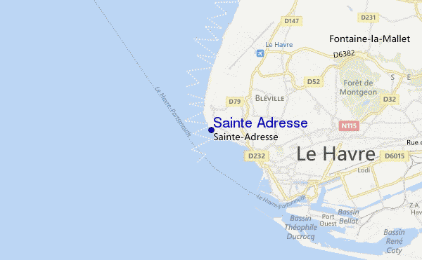 mapa de ubicación de Sainte Adresse