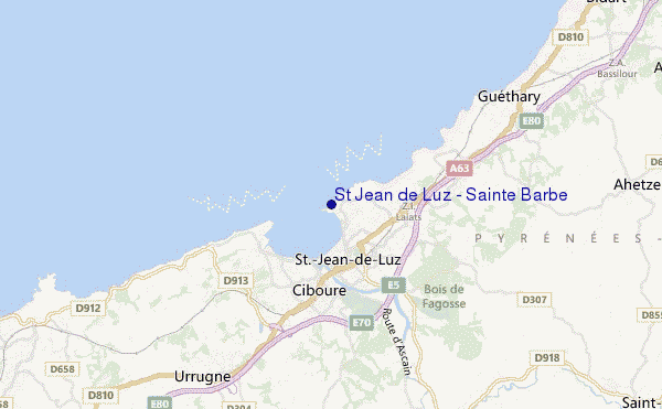 mapa de ubicación de St Jean de Luz - Sainte Barbe