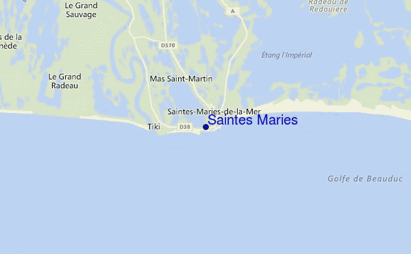 mapa de ubicación de Saintes Maries