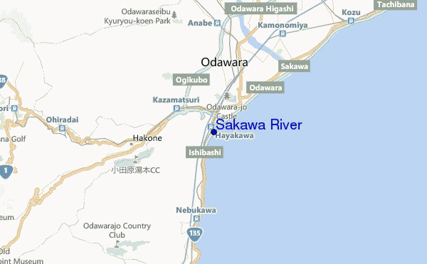 mapa de ubicación de Sakawa River