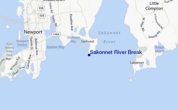 mapa de ubicación de Sakonnet River Break