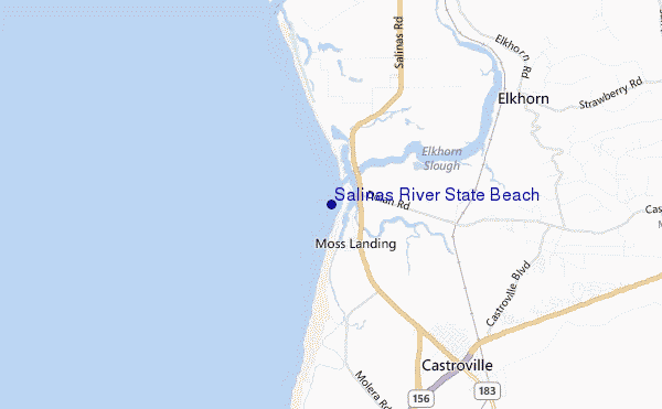mapa de ubicación de Salinas River State Beach