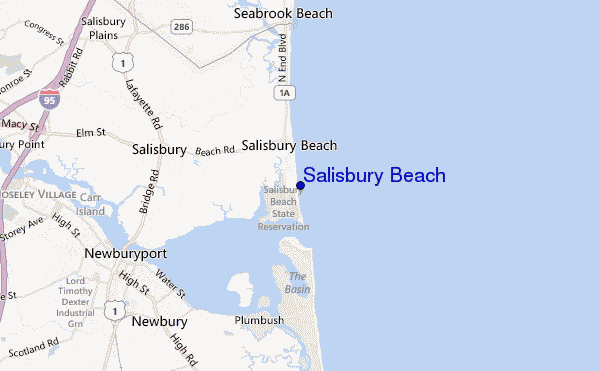 mapa de ubicación de Salisbury Beach
