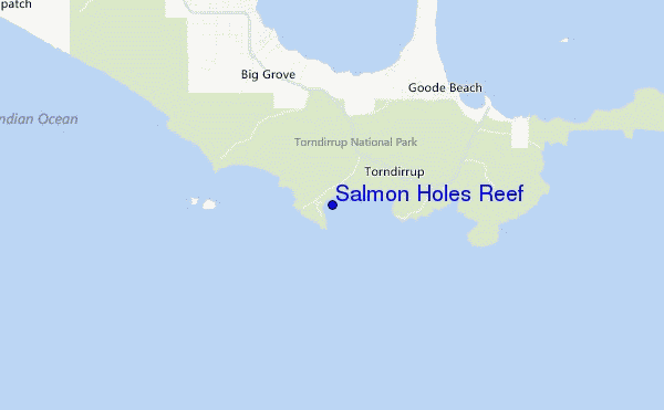 mapa de ubicación de Salmon Holes Reef