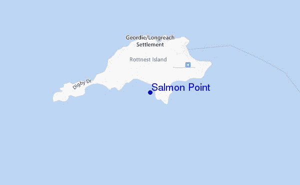 mapa de ubicación de Salmon Point
