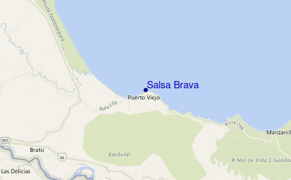 mapa de ubicación de Salsa Brava