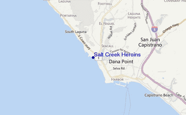 mapa de ubicación de Salt Creek Heroins