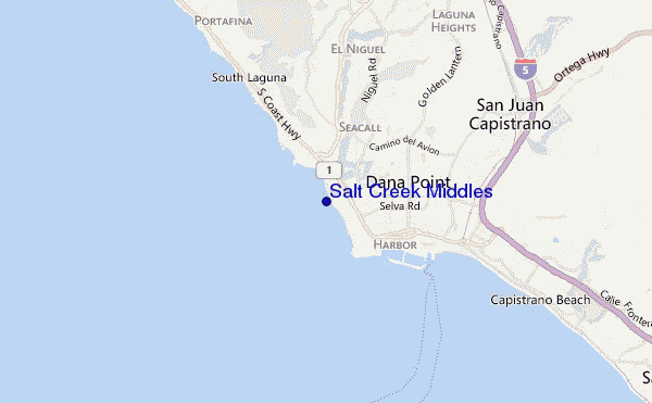 mapa de ubicación de Salt Creek Middles