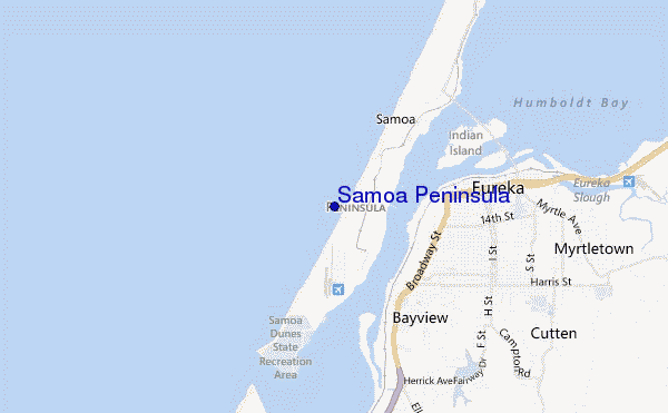 mapa de ubicación de Samoa Peninsula