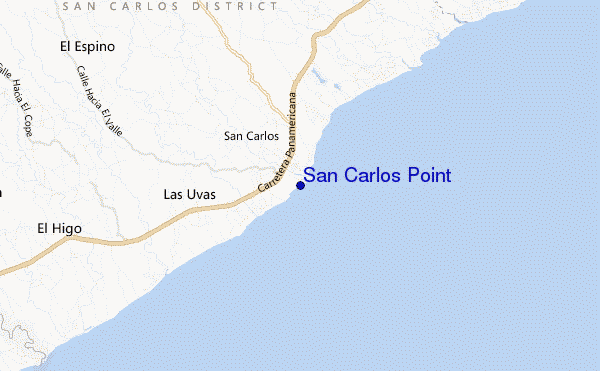 mapa de ubicación de San Carlos Point