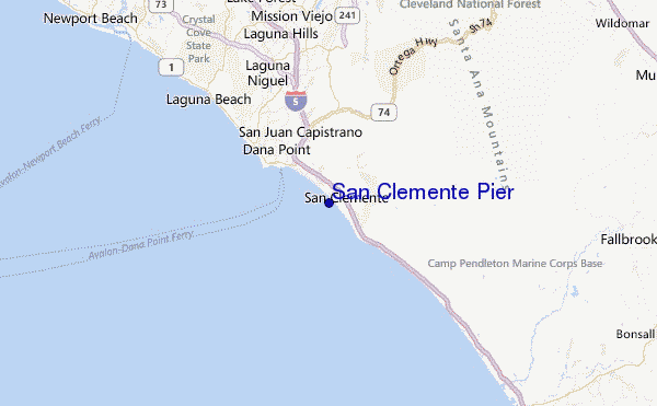 San Clemente Pier Location Map
