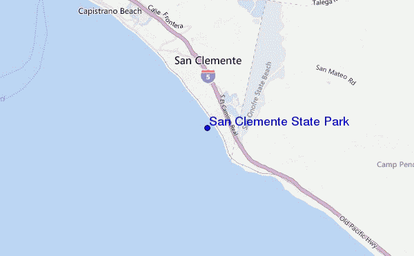 mapa de ubicación de San Clemente State Park