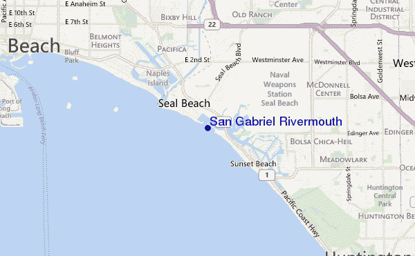 mapa de ubicación de San Gabriel Rivermouth