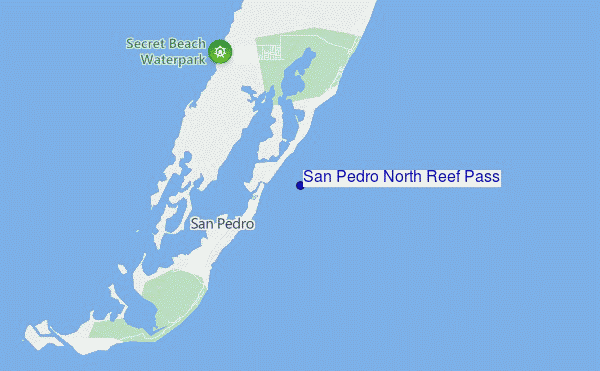 mapa de ubicación de San Pedro North Reef Pass