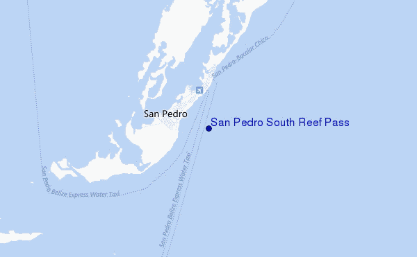 mapa de ubicación de San Pedro South Reef Pass